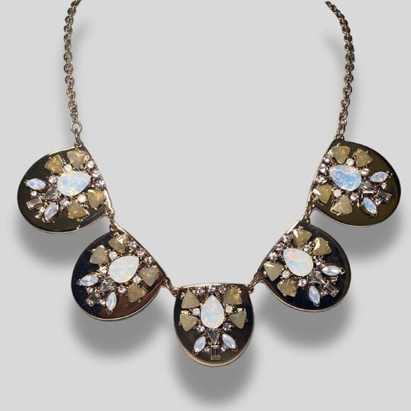 LOFT Jewelry - LOFT Rhinestone statement fashion necklace gold cream yellow NWT